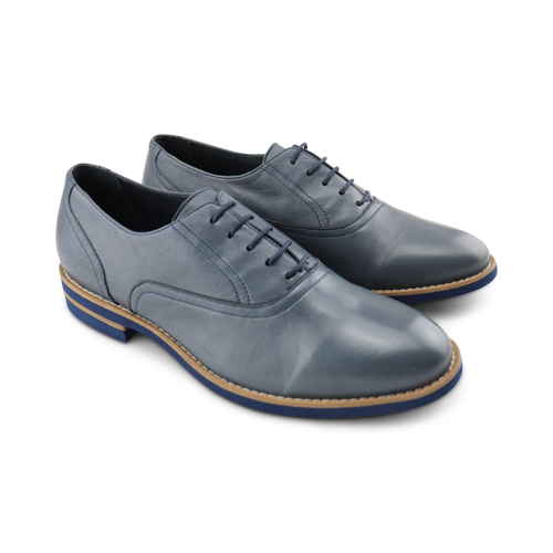 Scarpe Francesine da uomo in pelle color jeans Otisopse