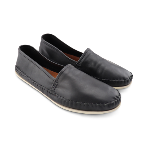 Espadrillas nere in pelle