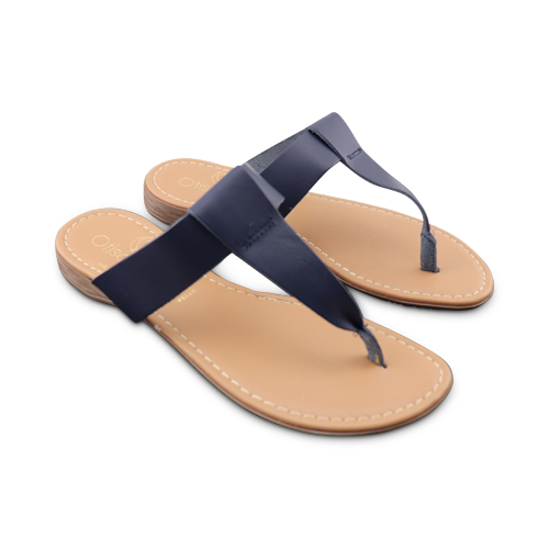 Blue leather flip flops sandal Handmade Footwear Otisopse