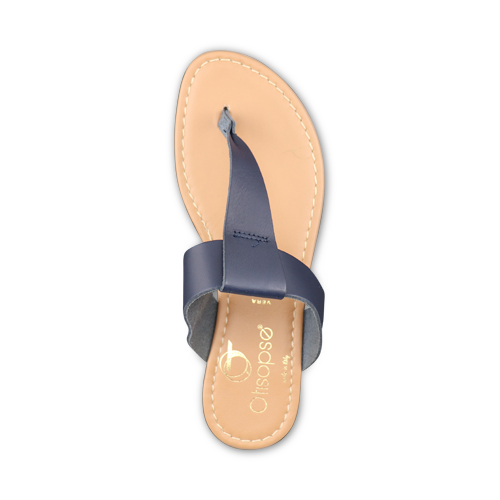 Blue leather flip flops sandal Handmade Footwear Otisopse