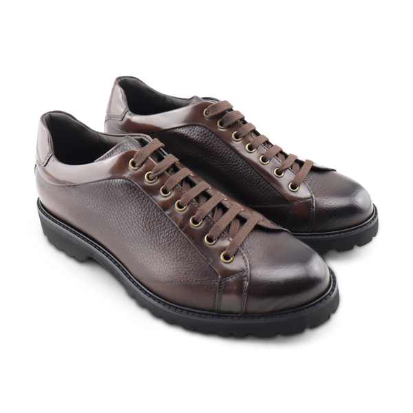 Derby-Schuhe aus dunkelbraunem Leder 