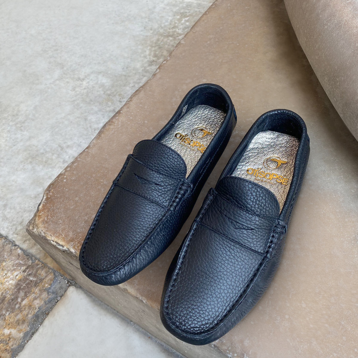 Mocassini neri da uomo in vera pelle - Main Image